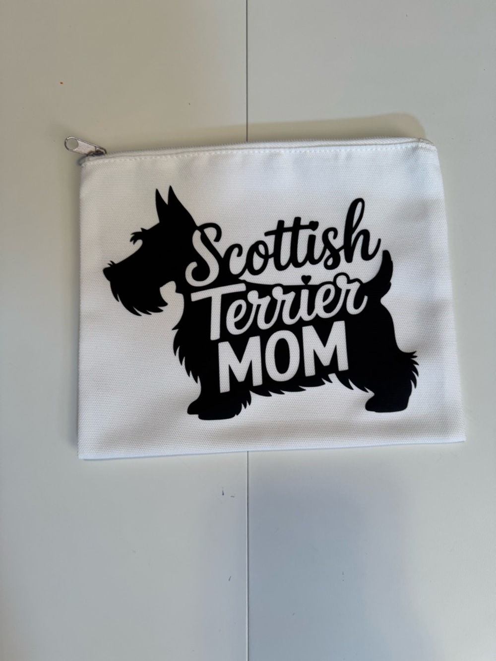 NEW Made to order Scottish Terrier Mom Zipper Pouch - White & Black - Picture 3 of 6